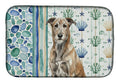 Brindle Irish Wolfhound Coastal Sea Glass Dish Drying Mat Absorbent Dish Drying Mat Pad for Kitchen Counter Dish Drainer Mat for Countertop, 14 x 21", Multicolor