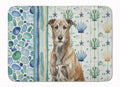 Brindle Irish Wolfhound Coastal Sea Glass Memory Foam Kitchen Mat Machine Washable Anti-Fatigue Cushion Comfort Bath or Kitchen Rug