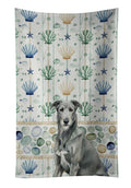 Gray Irish Wolfhound Coastal Sea Glass Kitchen Towel Velour Plush Front and Cotton Loop Back Machine Washable