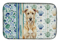 Wheaten Irish Wolfhound Coastal Sea Glass Dish Drying Mat Absorbent Dish Drying Mat Pad for Kitchen Counter Dish Drainer Mat for Countertop, 14 x 21", Multicolor