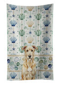 Wheaten Irish Wolfhound Coastal Sea Glass Kitchen Towel Velour Plush Front and Cotton Loop Back Machine Washable