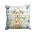 Wheaten Irish Wolfhound Coastal Sea Glass Decorative Throw Pillow 18x18 Indoor Outdoor Accent Cushion, Fabric Cover with Insert for Sofa, Bed, Porch & Living Room
