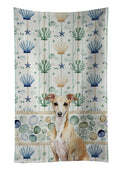 Fawn Italian Greyhound Coastal Sea Glass Kitchen Towel Velour Plush Front and Cotton Loop Back Machine Washable