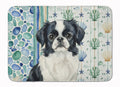 Black and White Japanese Chin Coastal Sea Glass Memory Foam Kitchen Mat Machine Washable Anti-Fatigue Cushion Comfort Bath or Kitchen Rug