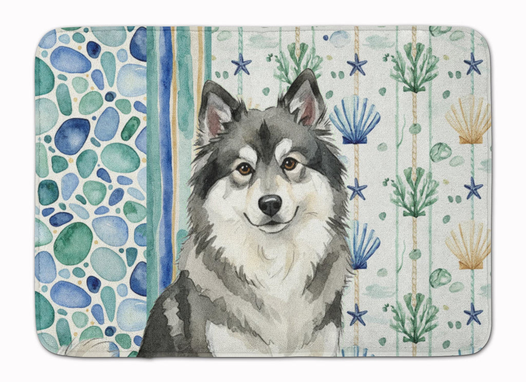Keeshond Coastal Sea Glass Memory Foam Kitchen Mat Machine Washable Anti-Fatigue Cushion Comfort Bath or Kitchen Rug