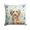 Lagotto Romagnolo Coastal Sea Glass Decorative Throw Pillow 18x18 Indoor Outdoor Accent Cushion, Fabric Cover with Insert for Sofa, Bed, Porch & Living Room