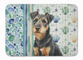 Black and Tan Lakeland Terrier Coastal Sea Glass Memory Foam Kitchen Mat Machine Washable Anti-Fatigue Cushion Comfort Bath or Kitchen Rug