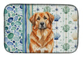 Red Leonberger Coastal Sea Glass Dish Drying Mat Absorbent Dish Drying Mat Pad for Kitchen Counter Dish Drainer Mat for Countertop, 14 x 21", Multicolor