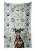 Manchester Terrier Coastal Sea Glass Kitchen Towel Velour Plush Front and Cotton Loop Back Machine Washable