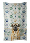 Fawn Mastiff Coastal Sea Glass Kitchen Towel Velour Plush Front and Cotton Loop Back Machine Washable