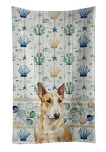 Miniature Bull Terrier Coastal Sea Glass Kitchen Towel Velour Plush Front and Cotton Loop Back Machine Washable