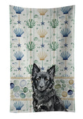 Mudi Coastal Sea Glass Kitchen Towel Velour Plush Front and Cotton Loop Back Machine Washable
