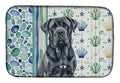 Black Neapolitan Mastiff Coastal Sea Glass Dish Drying Mat Absorbent Dish Drying Mat Pad for Kitchen Counter Dish Drainer Mat for Countertop, 14 x 21", Multicolor
