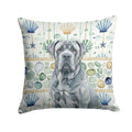 Blue Neapolitan Mastiff Coastal Sea Glass Decorative Throw Pillow 18x18 Indoor Outdoor Accent Cushion, Fabric Cover with Insert for Sofa, Bed, Porch & Living Room