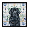 Black Newfoundland Coastal Sea Glass Framed Metal Print Bathroom, Kitchen, Office, Home Decor Wall Art Ready to Hang, Square, 8X8