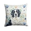 Landseer Newfoundland Coastal Sea Glass Decorative Throw Pillow 14x14 Indoor Outdoor Accent Cushion, Fabric Cover with Insert for Sofa, Bed, Porch & Living Room