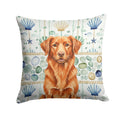 Copper Nova Scotia Duck Tolling Retriever Coastal Sea Glass Decorative Throw Pillow 14x14 Indoor Outdoor Accent Cushion, Fabric Cover with Insert for Sofa, Bed, Porch & Living Room
