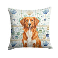 Orange Nova Scotia Duck Tolling Retriever Coastal Sea Glass Decorative Throw Pillow 18x18 Indoor Outdoor Accent Cushion, Fabric Cover with Insert for Sofa, Bed, Porch & Living Room