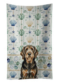 Black and Tan Otterhound Coastal Sea Glass Kitchen Towel Velour Plush Front and Cotton Loop Back Machine Washable