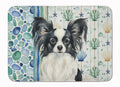 Black and White Papillon Coastal Sea Glass Memory Foam Kitchen Mat Machine Washable Anti-Fatigue Cushion Comfort Bath or Kitchen Rug