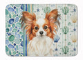 White with Red Papillon Coastal Sea Glass Memory Foam Kitchen Mat Machine Washable Anti-Fatigue Cushion Comfort Bath or Kitchen Rug