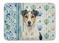 Parson Russell Terrier Coastal Sea Glass Memory Foam Kitchen Mat Machine Washable Anti-Fatigue Cushion Comfort Bath or Kitchen Rug
