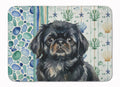 Black Pekingese Coastal Sea Glass Memory Foam Kitchen Mat Machine Washable Anti-Fatigue Cushion Comfort Bath or Kitchen Rug