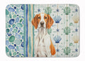 Orange and White Pointer Coastal Sea Glass Memory Foam Kitchen Mat Machine Washable Anti-Fatigue Cushion Comfort Bath or Kitchen Rug