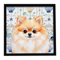 Pomeranian Coastal Sea Glass Framed Metal Print Bathroom, Kitchen, Office, Home Decor Wall Art Ready to Hang, Square, 8X8