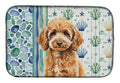Miniature Apricot Poodle Coastal Sea Glass Dish Drying Mat Absorbent Dish Drying Mat Pad for Kitchen Counter Dish Drainer Mat for Countertop, 14 x 21", Multicolor