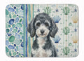 Miniature Parti Poodle Coastal Sea Glass Memory Foam Kitchen Mat Machine Washable Anti-Fatigue Cushion Comfort Bath or Kitchen Rug