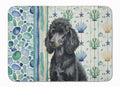 Standard Black Poodle Coastal Sea Glass Memory Foam Kitchen Mat Machine Washable Anti-Fatigue Cushion Comfort Bath or Kitchen Rug