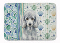 Standard Silver Poodle Coastal Sea Glass Memory Foam Kitchen Mat Machine Washable Anti-Fatigue Cushion Comfort Bath or Kitchen Rug
