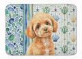 Toy Apricot Poodle Coastal Sea Glass Memory Foam Kitchen Mat Machine Washable Anti-Fatigue Cushion Comfort Bath or Kitchen Rug
