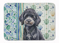 Toy Black Poodle Coastal Sea Glass Memory Foam Kitchen Mat Machine Washable Anti-Fatigue Cushion Comfort Bath or Kitchen Rug