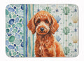Toy Red Poodle Coastal Sea Glass Memory Foam Kitchen Mat Machine Washable Anti-Fatigue Cushion Comfort Bath or Kitchen Rug