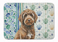 Brown Portuguese Water Dog Coastal Sea Glass Memory Foam Kitchen Mat Machine Washable Anti-Fatigue Cushion Comfort Bath or Kitchen Rug