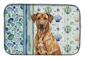 Rhodesian Ridgeback Coastal Sea Glass Dish Drying Mat Absorbent Dish Drying Mat Pad for Kitchen Counter Dish Drainer Mat for Countertop, 14 x 21", Multicolor