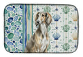 Grizzle Saluki Coastal Sea Glass Dish Drying Mat Absorbent Dish Drying Mat Pad for Kitchen Counter Dish Drainer Mat for Countertop, 14 x 21", Multicolor