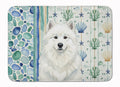 White Samoyed Coastal Sea Glass Memory Foam Kitchen Mat Machine Washable Anti-Fatigue Cushion Comfort Bath or Kitchen Rug