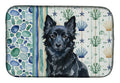Schipperke Coastal Sea Glass Dish Drying Mat Absorbent Dish Drying Mat Pad for Kitchen Counter Dish Drainer Mat for Countertop, 14 x 21", Multicolor