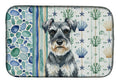 Schnauzer Coastal Sea Glass Dish Drying Mat Absorbent Dish Drying Mat Pad for Kitchen Counter Dish Drainer Mat for Countertop, 14 x 21", Multicolor