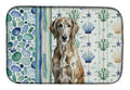 Brindle Scottish Deerhound Coastal Sea Glass Dish Drying Mat Absorbent Dish Drying Mat Pad for Kitchen Counter Dish Drainer Mat for Countertop, 14 x 21", Multicolor