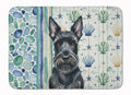 Scottish Terrier Coastal Sea Glass Memory Foam Kitchen Mat Machine Washable Anti-Fatigue Cushion Comfort Bath or Kitchen Rug