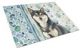 Black and Tan Shiba Inu Coastal Sea Glass Cutting Board Tempered Glass Kitchen Cutting Surface, Heat Resistant Chopping, Non-Slip Feet, Food Prep & Serving