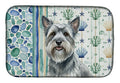 Gray Skye Terrier Coastal Sea Glass Dish Drying Mat Absorbent Dish Drying Mat Pad for Kitchen Counter Dish Drainer Mat for Countertop, 14 x 21", Multicolor