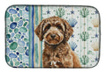 Spanish Water Dog Coastal Sea Glass Dish Drying Mat Absorbent Dish Drying Mat Pad for Kitchen Counter Dish Drainer Mat for Countertop, 14 x 21", Multicolor