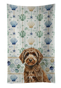 Spanish Water Dog Coastal Sea Glass Kitchen Towel Velour Plush Front and Cotton Loop Back Machine Washable