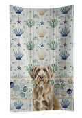 Spinone Italiano Coastal Sea Glass Kitchen Towel Velour Plush Front and Cotton Loop Back Machine Washable