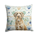 Spinone Italiano Coastal Sea Glass Decorative Throw Pillow 18x18 Indoor Outdoor Accent Cushion, Fabric Cover with Insert for Sofa, Bed, Porch & Living Room